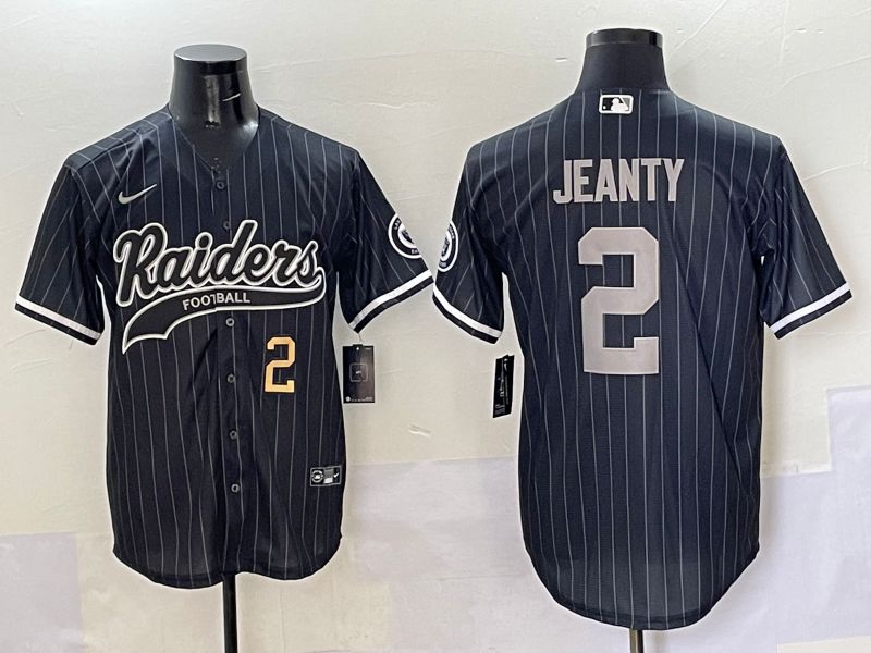 Men 2025 Oakland Raiders 2 Jeanty Black Stripe Joint Name Nike Limited NFL Jersey style 4